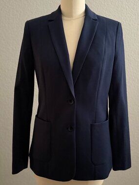 💋 Elie Tahari Deep Midnight Blue Single-Breasted Jacket Size 6
